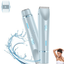 Glow Aura Women's Shaver, 2in1 Dual Head for Bikini  Body (Blue)