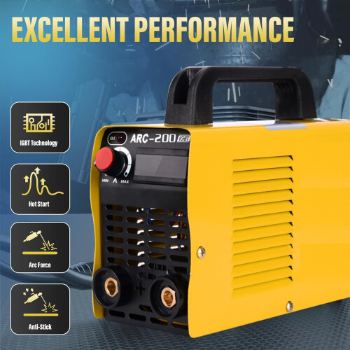 110V 200Amp Arc Welding Machine with LCD Display, Beginner Friendly Portable Welder 1