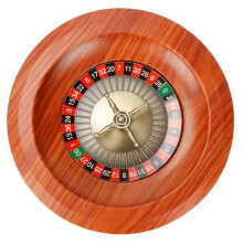 Professional roulette wheel set in casino style, doublezero layout for club, party, and table games.