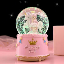 Unicorn Snow Globe with LED Lights and Music, Automatic Snowfall, Glass Gift for Girls Bedroom Decor