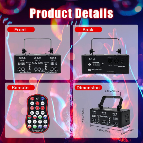 21 Eyes Pro DJ Disco Lights Strobe Stage Light DMX 512 Sound Activated Remote Ref: 8338 1
