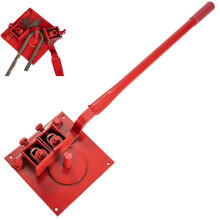Reinforcement bender, manual, handoperated, swaging tool for flat steel and bars