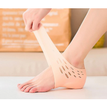 (beige-6.0CM)Invisible Height Increase Silicone Socks Gel Heel Pads Orthopedic Arch Support Heel Cushion Insoles Foot Massage Pad