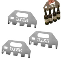 3Pcs The Quad Beer Opener and Carrier, Beer Bottle Opener and Holder, 4-in-1 Bottle Opener made of Stainless Steel for Parties, Du