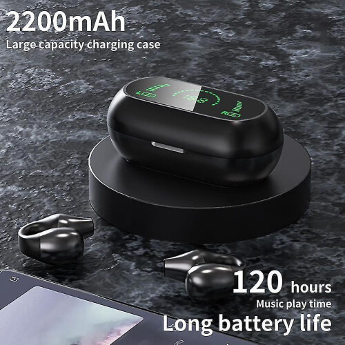 （black)Earclip Headphones Bluetooth Bone Conduction, Painless Comcompatible withtable Wireless Earbuds 2