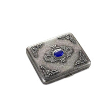 Vintage metal case, metal plated copper,18-20 capacity, surface imitation emerald ornament,gift box packaging
