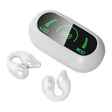 (white)Earclip Headphones Bluetooth Bone Conduction, Painless Comcompatible withtable Wireless Earbuds