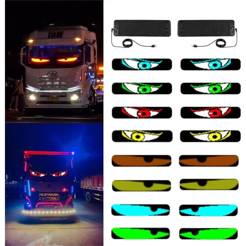 2026 New Model Truck Devil Eye LED Matrix Pixel Panel Soft Foldable Lighting Display with Text Board 2