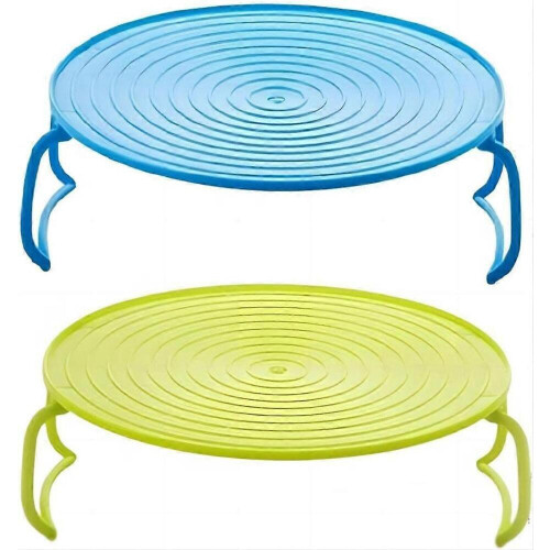 2 PCS Microwave Folding Tray Steaming Rack Microwave Plate Stacker