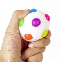 (Weiß-L) Selbstbewegender, beleuchteter Hundeball, Hüpf-Aktivierungs-Schüttelball für Hunde, blinkender Ball, elastisches Haustier-Trai