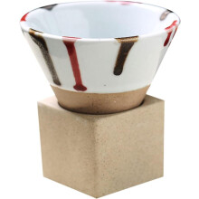 Keramik-Kaffeebecher mit Boden, grobe Keramik, Espressotasse, Wasserbecher, japanischer Latte, Porzellantasse mit Blumenmuster für die
