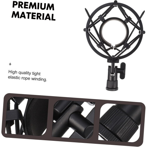 1 piece Shock Mount for Microphone, Universal AntiVibration Holder, Black 2