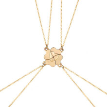 (Goudkleurig) 4-delige set puzzelketting met hartvormige hanger, gepersonaliseerde chokerketting