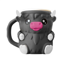 (Black)Ice Cream Holder Highland Cow Ice Cream Holders Sleeves Spill-Proof Beer Can Cup compatible with Freezer Dessert Soda Outd