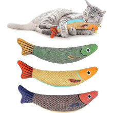 Catnip Toy, 3pcs Cat Chew Toys, Bite Resistant Catnip Toys With Bell Inside, Plush Cartoon Kitten Teething Interactive Toy