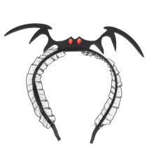 Opaska na głowę z nietoperzem na Halloween, opaska cosplay, czarna, 18,3 cm x 20,5 cm x 0,5 cm, materiałowa, impreza halloweenowa, 1 s