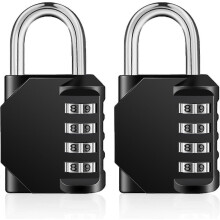 4-Digit Code Padlock, Locker Padlock compatible with Sports, School, College Locker Room, Code Padlock compatible with Locker, Gar