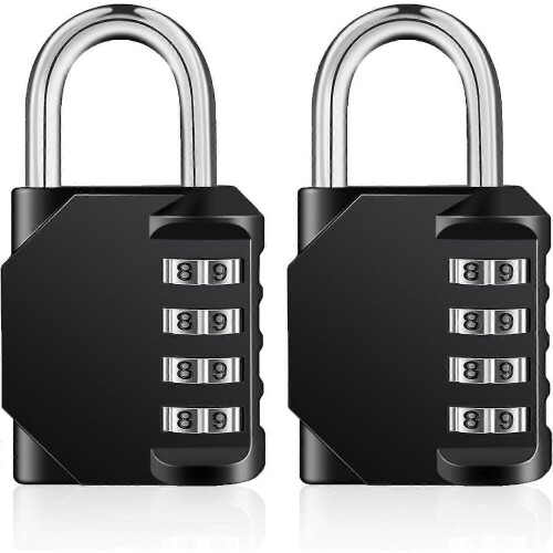 4-Digit Code Padlock, Locker Padlock compatible with Sports, School, College Locker Room, Code Padlock compatible with Locker, Gar