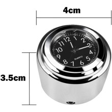 2er-Pack Motorrad-Quarzuhr und Thermometer, 7/8 Zoll wasserdichte Fahrradlenkeruhr aus Aluminium, Universal
