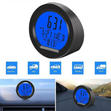 (Solarbetrieben) Solarbetriebene Autouhr mit Armaturenbrett, Thermometer, LED-Digitalanzeige und Leuchtrückseite