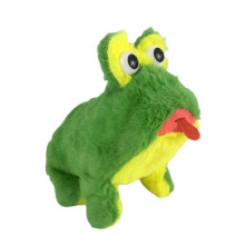(Verde) Rana di peluche elettrica con suoni e lingua mobile