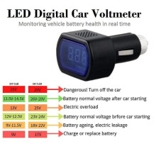 Zigarettenanzünder-Voltmeter, tragbares LED-Digitaldisplay, Spannungsprüfer, elektrisches Spannungsmessgerät, kompatibel mit Autobatter