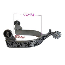 (Zwart Zilver) 2x Paardensporen, Roestwerend, Westernstijl, compatibel met wedstrijduitrusting, Heren, Zilver