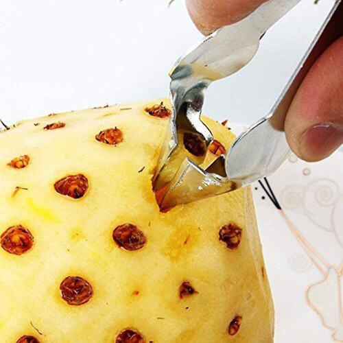 1 Pcs Practical Stainless Steel Cutter Pineapple Eye Peeler Kitchen Tools Pineapple Sharpener Silvery 1