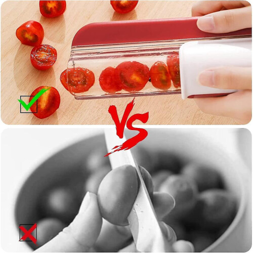 Multi-function Grape Cutter Tomato Slicer, Kitchen Gadget Peeler Cherry Tomato Slicer, Kitchen Accessories Fruit Vegetable Tool Fr