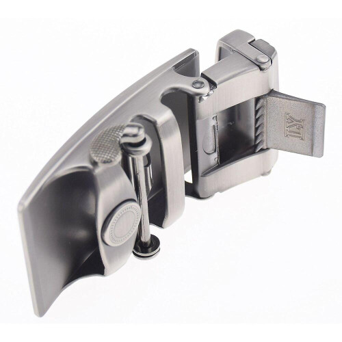 Men's Solid Buckle Automatic Ratchet Leather Belt Buckle 2
