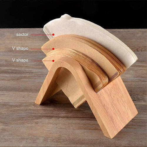 Coffee Filter Holder Coffee Storage Rack Filter Box Paper Base Bracket Display Stand Wooden V Holder 1