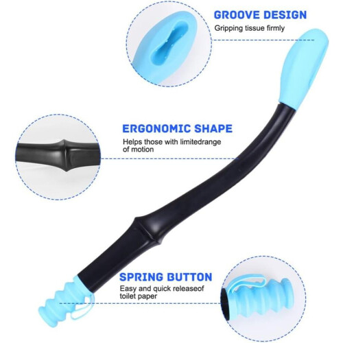 Butt Wiper,Toilet Aids for Wiping Tool and Butt Cleaner Bath Brush Long Handle 2