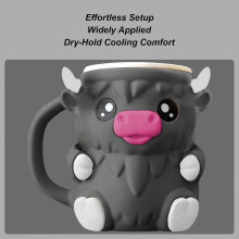 (Negro) Soporte para helado Highland Cow Soportes para helado Fundas a prueba de derrames para latas de cerveza Vaso compatible con con