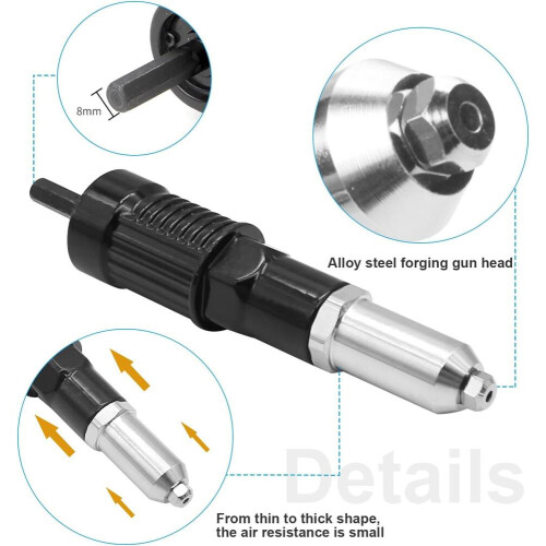 Electric rivet gun pull riveting core pull conversion head grab pull rivet pu