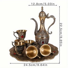 1-Set European Vintage-Style Golden Wine Glasses - Light Luxury for Home and Restaurant Decor, Wine Lovers' Gift Set