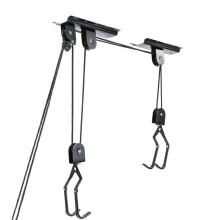 Bicycle lift, bike lift, bicycle mount for ceiling mounting, ceiling mount for bicycles and ebikes, bicycle lift with pulley for garage, basement.