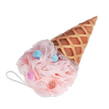 Kids Ice Cream Cone Bath Sponge Fun Cartoon Design, Gentle for Sensitive Skin, Easy Grip