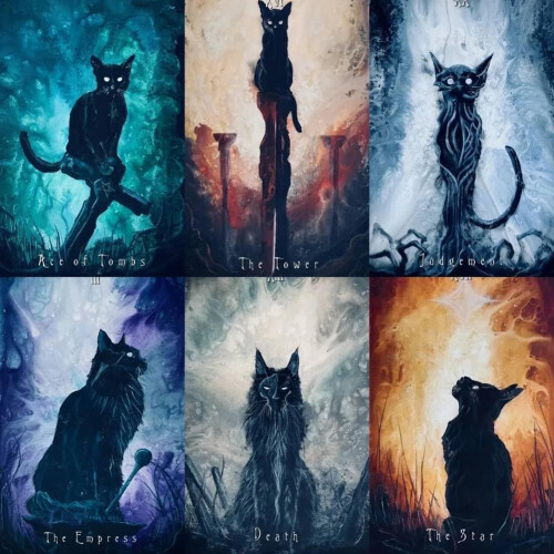 Haunted Cat Tarot, Haunted Cat Tarot, Tarot Card, Funny Game, Divination 1