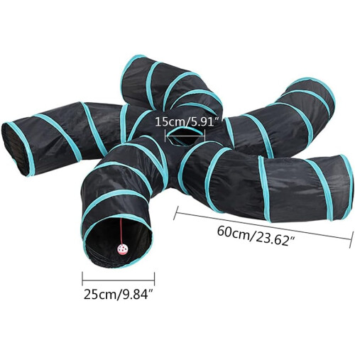 Foldable polyester for cat play tunnels, cat tunnels, tubes, interactive, for indoor cats, kittens, breathable 2