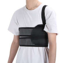 Broken Rib Bandage, Elastic Rib Belt, Breathable Adjustable Rib Chest Bandage for Men and Women (L)