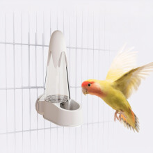 Automatic Bird Water Dispenser for Parrot Cages, Easy Clean Pet Drinker for Small Animals, White Small