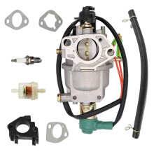 Carburetor Carb Choke with Gaskets Fuel Filter Spark Plug for RUIXING 139 RX139 Gas Engine Generator Replacement Auto Choke Carb