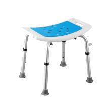 Adjustable NonSlip Shower Stool Lightweight Rustproof Aluminium Chair for Elderly, Disabled, 14.96 to 20.0 Inches