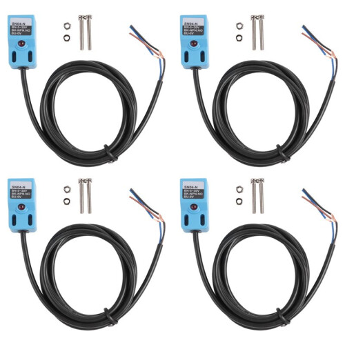 Inductive Proximity Sensor SN04-N Normally Open Detection Approach  NPN NO with TL PL SN Bracket (4 Pack)