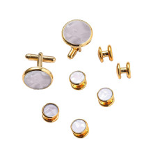 Cufflinks for Men Brand Round Cufflinks Light Surface Round Link Set Business Stainless Steel Gentleman Antique European Style Accessories Ref: 5100