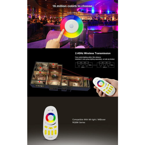 Mi.Light RGBW Remote 2.4G 4Zone Touch LED Controller for Milight RGBW LED Bulb 1