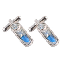 Men's cufflinks for wedding, hourglass for festival, birthday, Christmas gift, dance party with box, blue