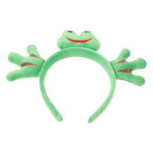 Cartoon Plush Frog Palm Headband Frog Head Doll Head Buckle Hairpin Frog Headband 1 Cross Hand Frog Headband Frog Costume Props Face Wash