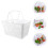 Plastic Shopping Basket 18L White Rectangular with Foldable Handles for Storage and Organization 4