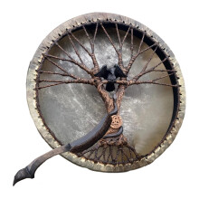 Shamanic Drum, Tree of Life, Siberian Frame, Handcrafted Healing Percussion